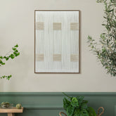 Quiet Grid - Contemporary Artistry Meticulously Crafted with Woven Threads